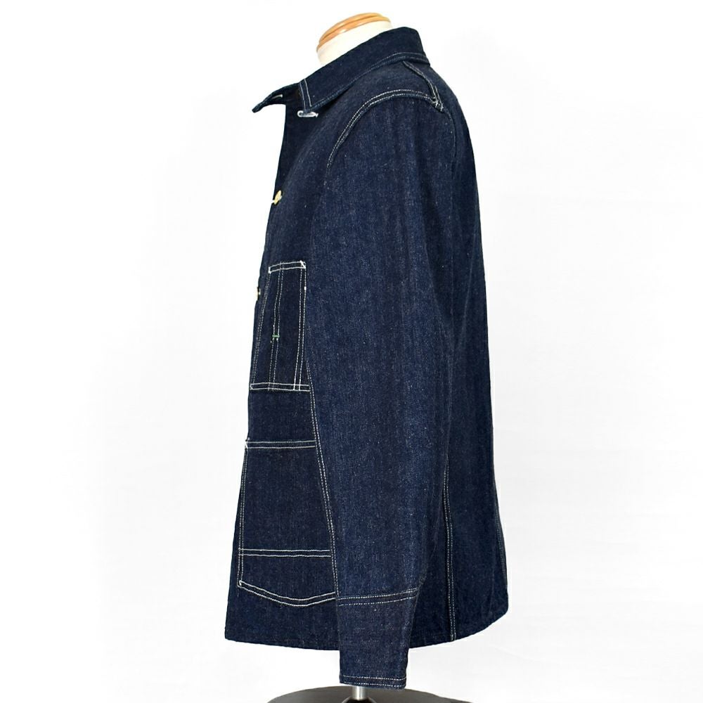 ウエアハウス (WAREHOUSE) Lot 2165 インディゴヘリンボーンカバーオール INDIGO HERRINGBONE COVERALL WITH CHINSTRAP デニムジャケット 2165