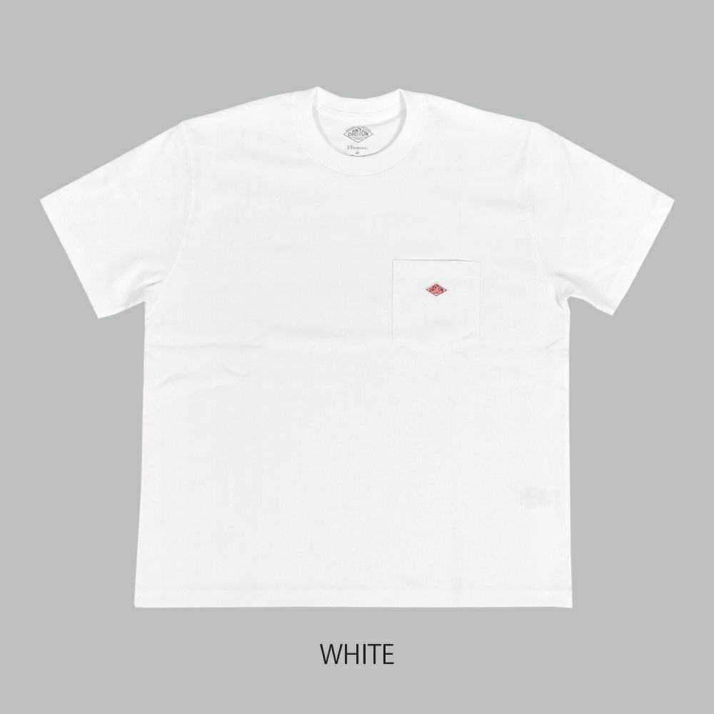 ダントン (DANTON) WOMEN'S SHORT SLEEVE POCKET T-SHIRT PLAIN ポケットTシャツ 半袖無地Tシャツ DT-C0197TCB WHITE