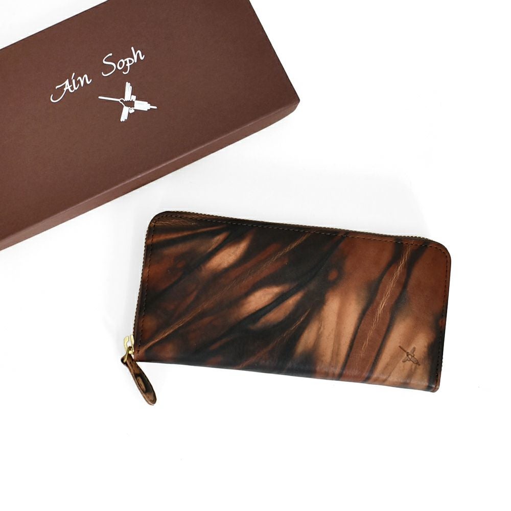 アインソフ (Ain Soph) 奄美泥染めラウンドファスナー長財布 革財布