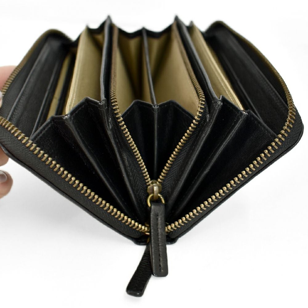 アインソフ (Ain Soph) 金具付きラウンドファスナー長財布 革財布 黒 ウォレットチェーン用金具付き DA1426-STN