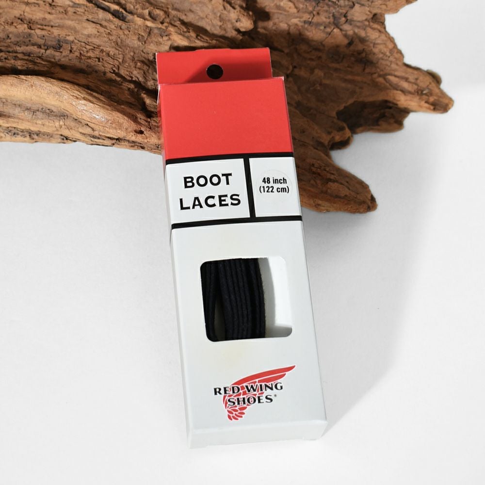 レッドウィング (RED WING) 48" FLAT WAXED LACES BLACK 48インチ フラット ワックスドレース ブラック 純正アクセサリー 靴ひも ブーツレース 97155
