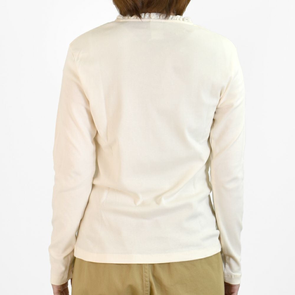 ポンデシャロン (PONT DE CHALONS) 【日本製】＜トロワ＞ 衿フリルプルオーバー 長袖カットソー インナー 重ね着 22451612