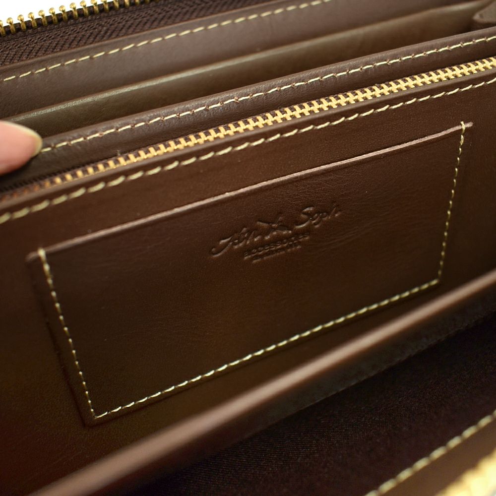 アインソフ (Ain Soph) ワクシープレス ラウンドファスナー長財布 革