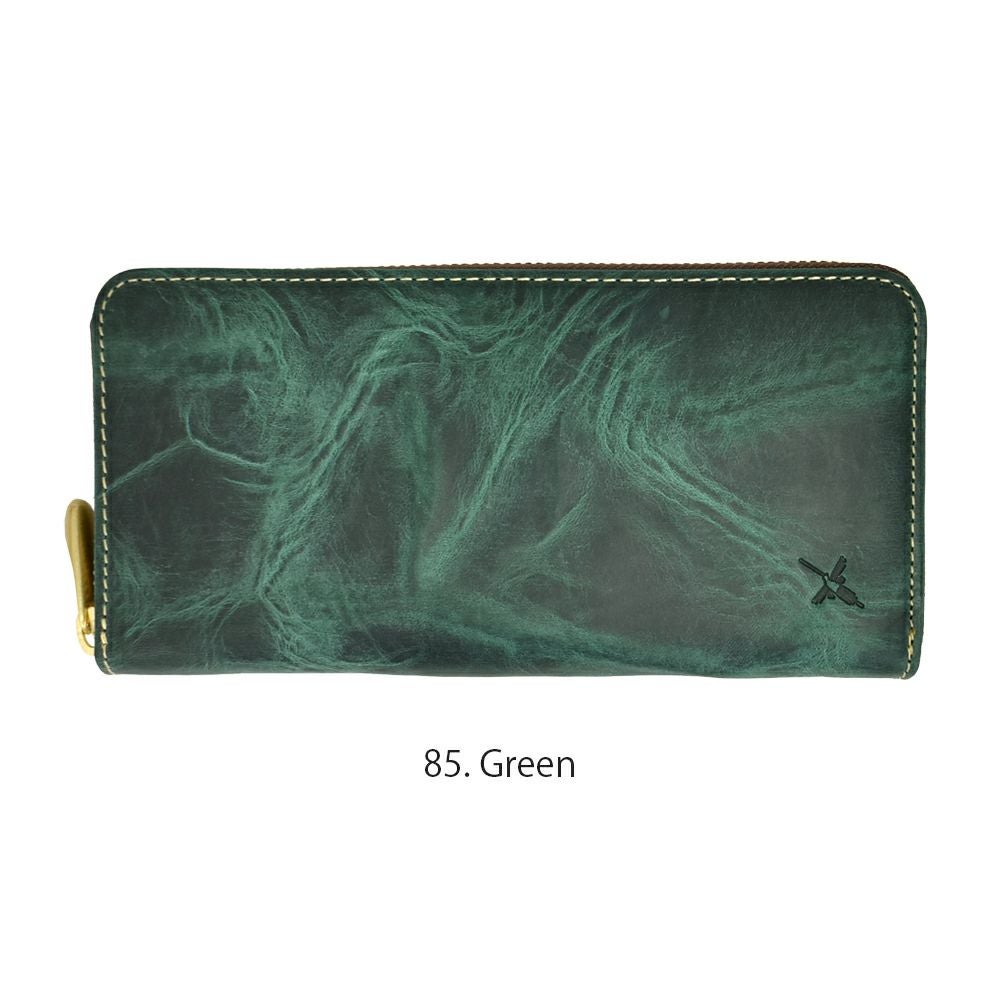 アインソフ (Ain Soph) ワクシープレス ラウンドファスナー長財布 革