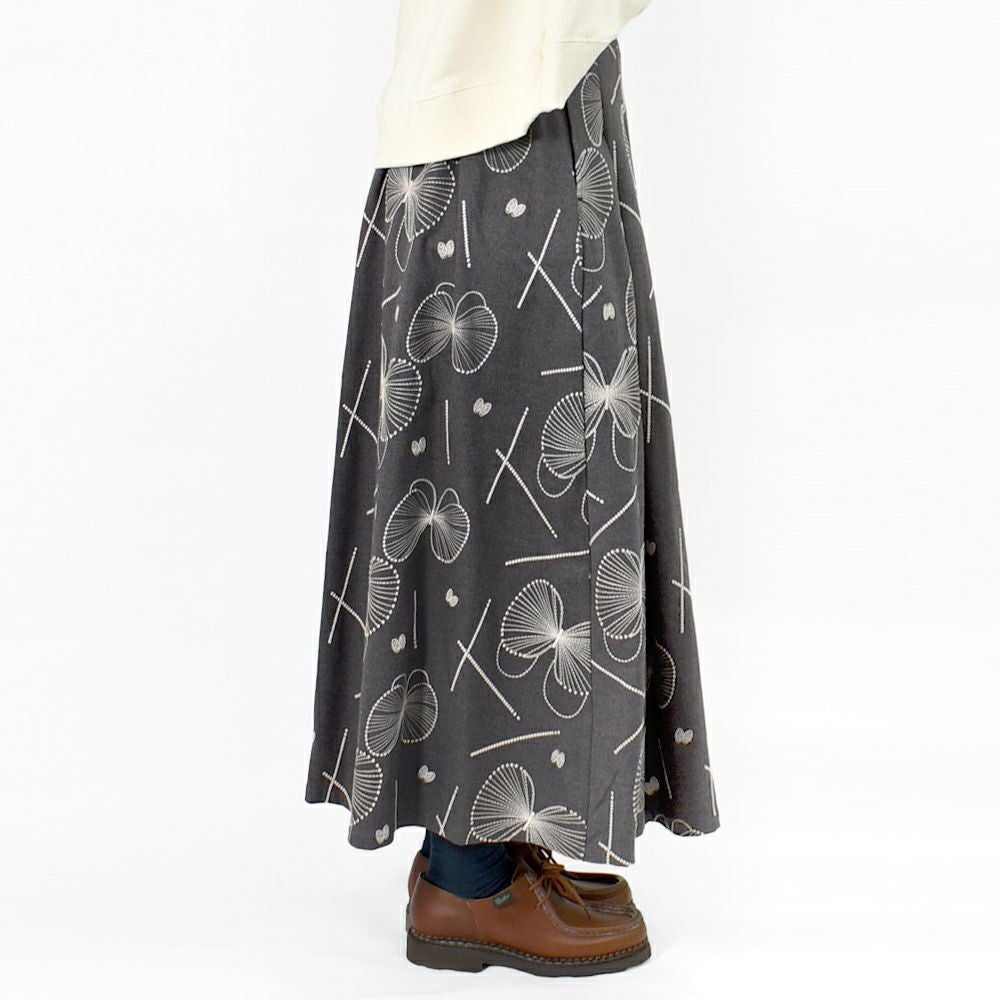 マーブルシュッド (marble SUD) EMB gene TUCK SK 刺繍タックスカート 蝶 07EF073013
