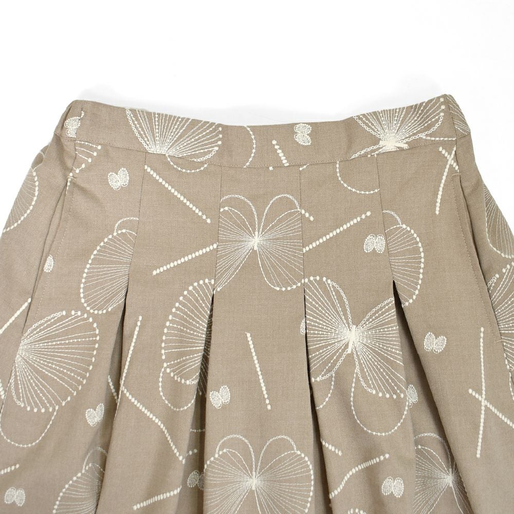 マーブルシュッド (marble SUD) EMB gene TUCK SK 刺繍タックスカート 蝶 07EF073013