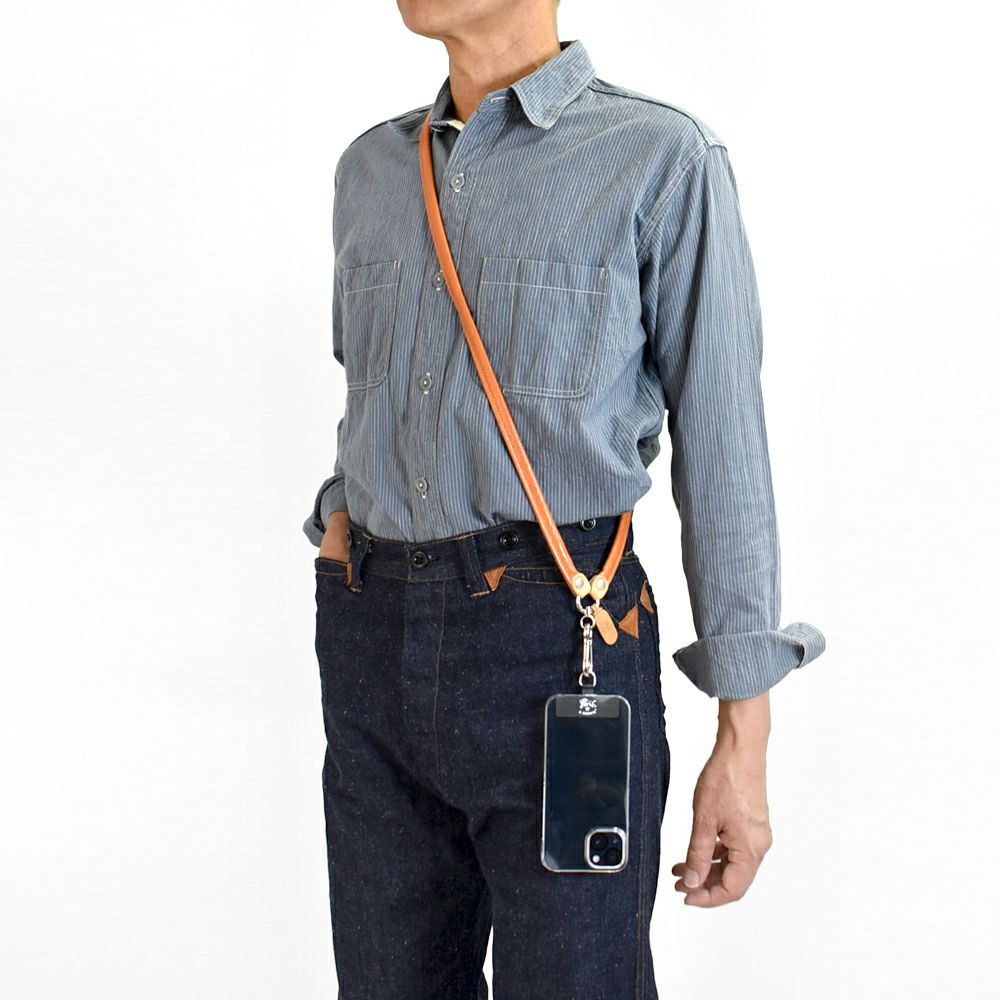 イルビゾンテ (IL BISONTE) スマートフォンストラップ レザースマホ