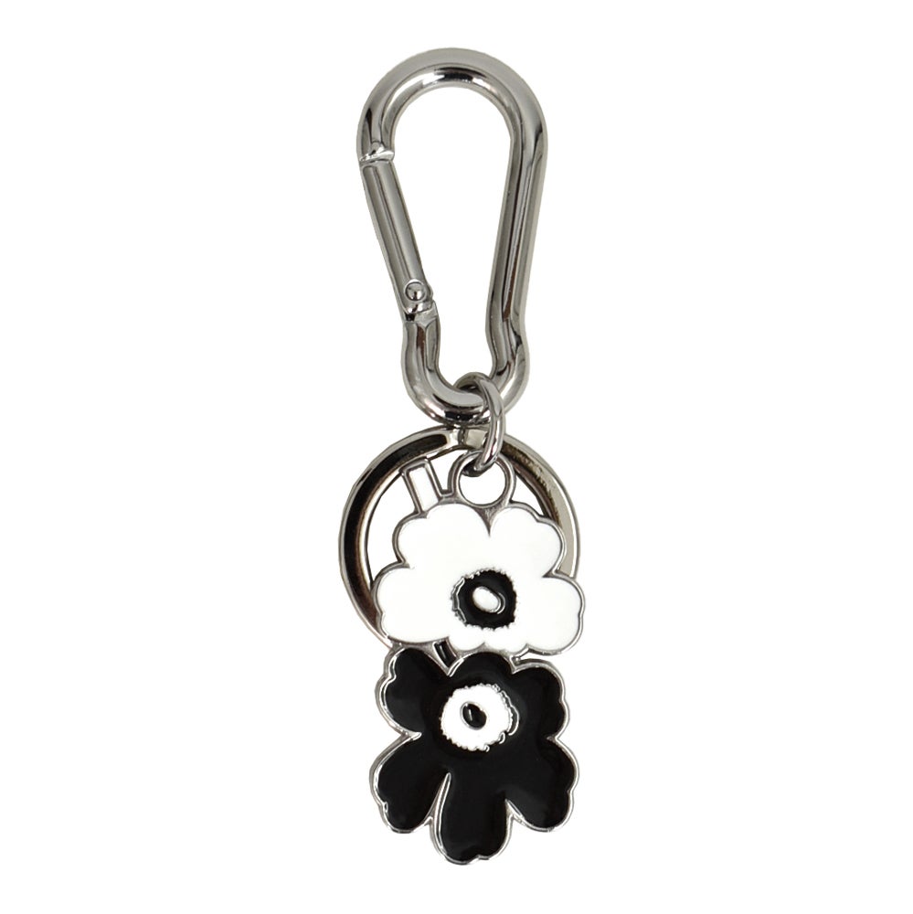 マリメッコ (marimekko) Puhallus Unikko Ⅰ キーチェーン キーホルダー キーリング kioski ウニッコ 花 ギフト 52249-6-93606 52249693606 99.ブラック×ホワイト
