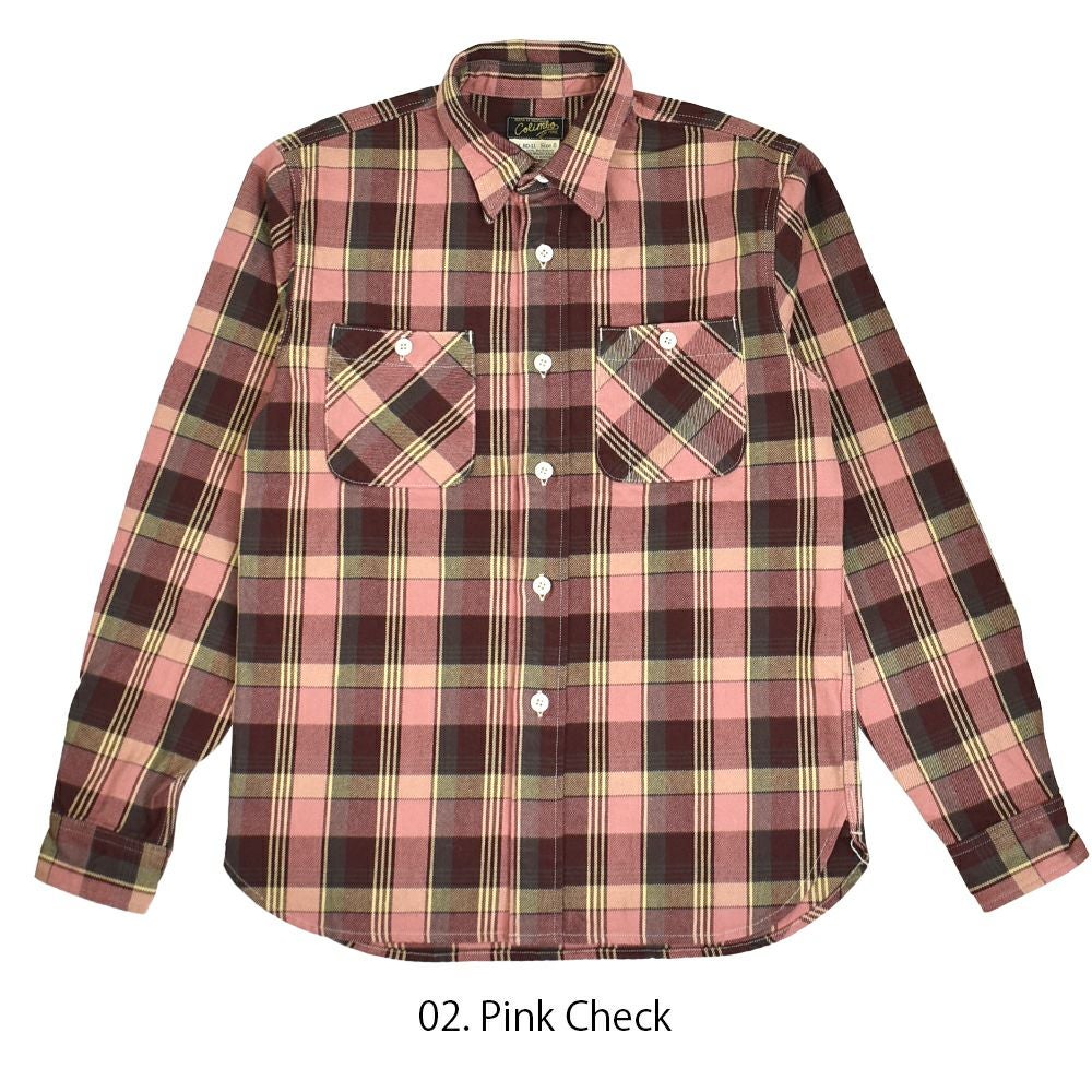 コリンボ (COLIMBO) CROW DOG FLANNEL SHIRT クロゥドッグ フランネルシャツ 長袖チェックネルシャツ ZZ-0311 02.Pink Check