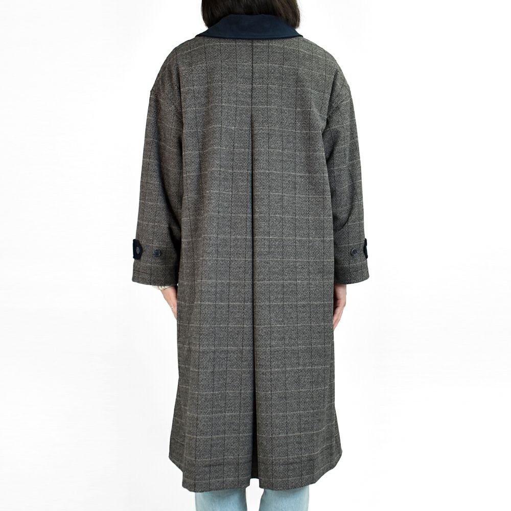 marble SUD マーブルシュッド/ヘリンボーン柄コート ステンカラーコート マーブルシュッド (marble SUD) ヘリンボーン Coat コート アウター