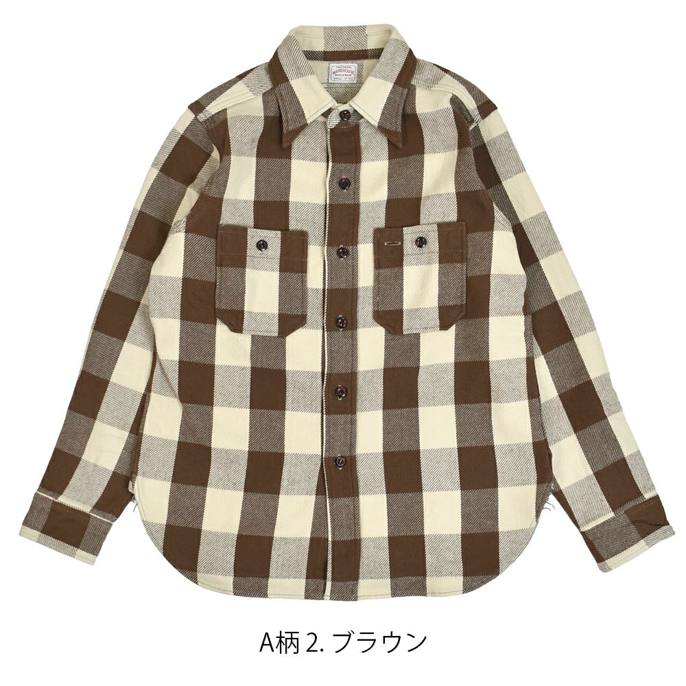 ウエアハウス (WAREHOUSE) Lot 3104 FLANNEL SHIRTS A柄 B柄 ONE WASH