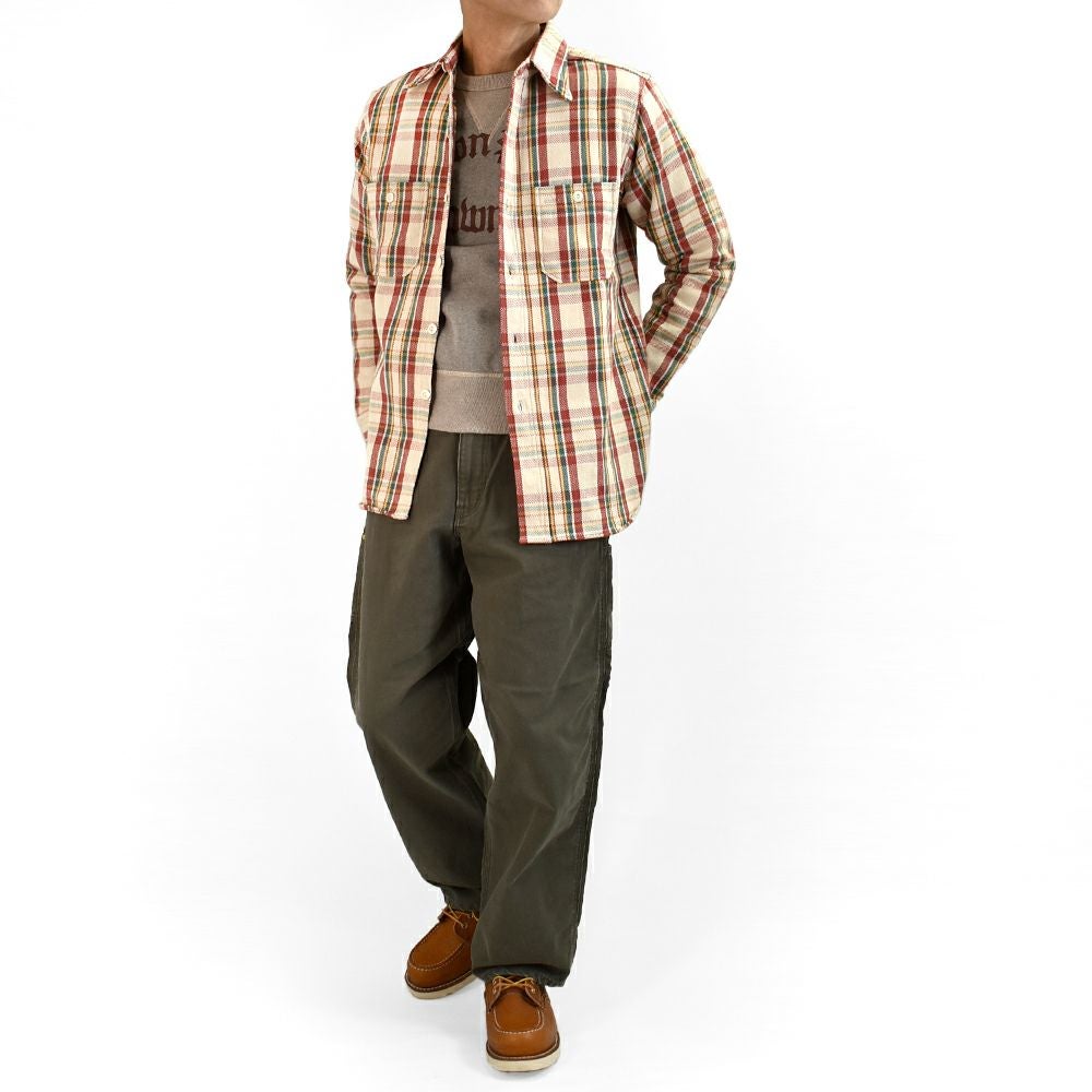 オアスロウ (orSlow) DAD'S FIT PAINTER PANTS BROWN, ARMY GREEN