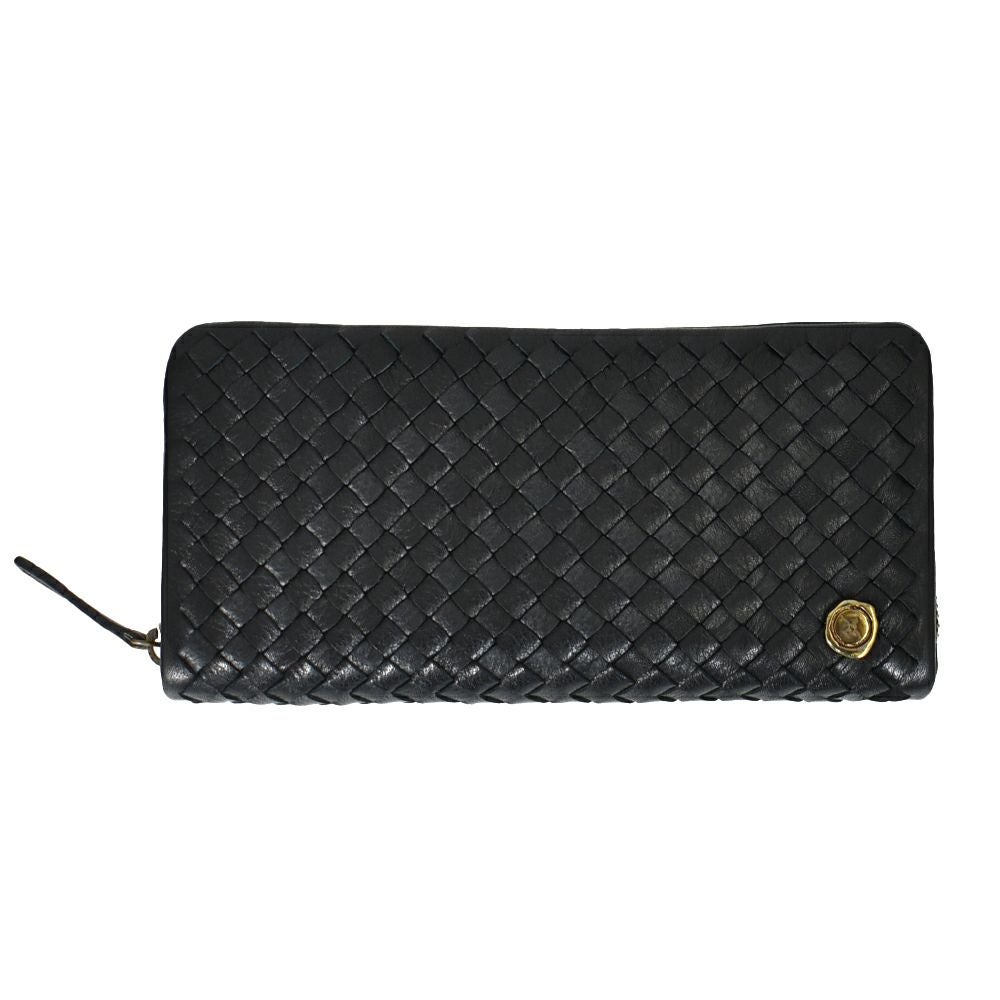 アインソフ (Ain Soph) メッシュラウンドファスナー長財布 革財布 黒