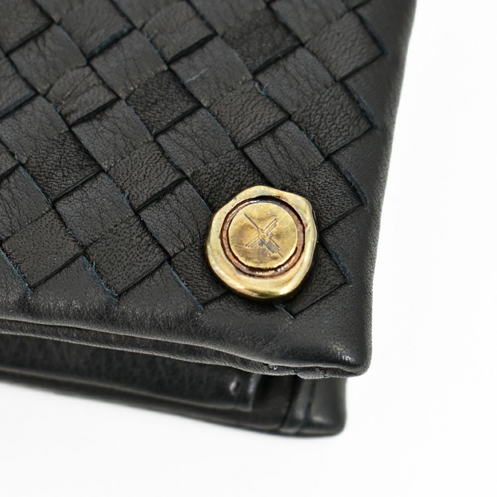 アインソフ (Ain Soph) メッシュ 二つ折り財布 革財布 黒 ギフト