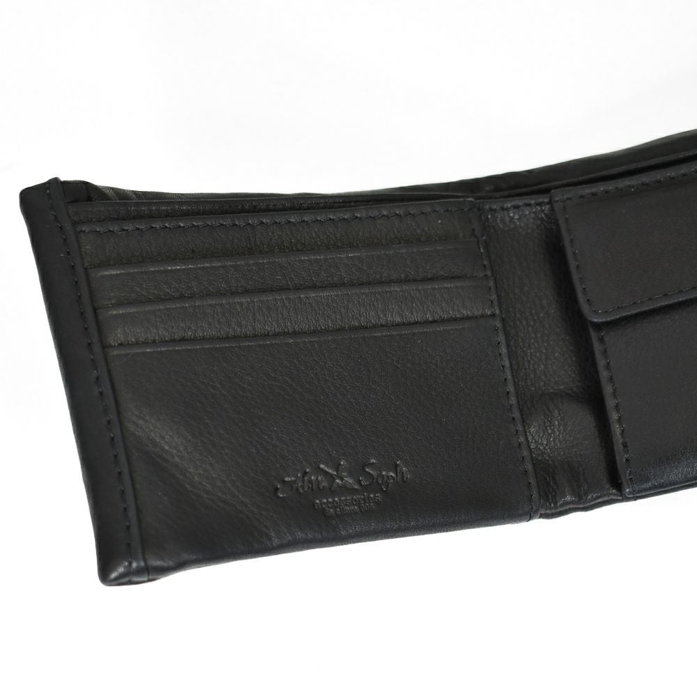 アインソフ (Ain Soph) メッシュ 二つ折り財布 革財布 黒 ギフト (242010) DA1604-CNP