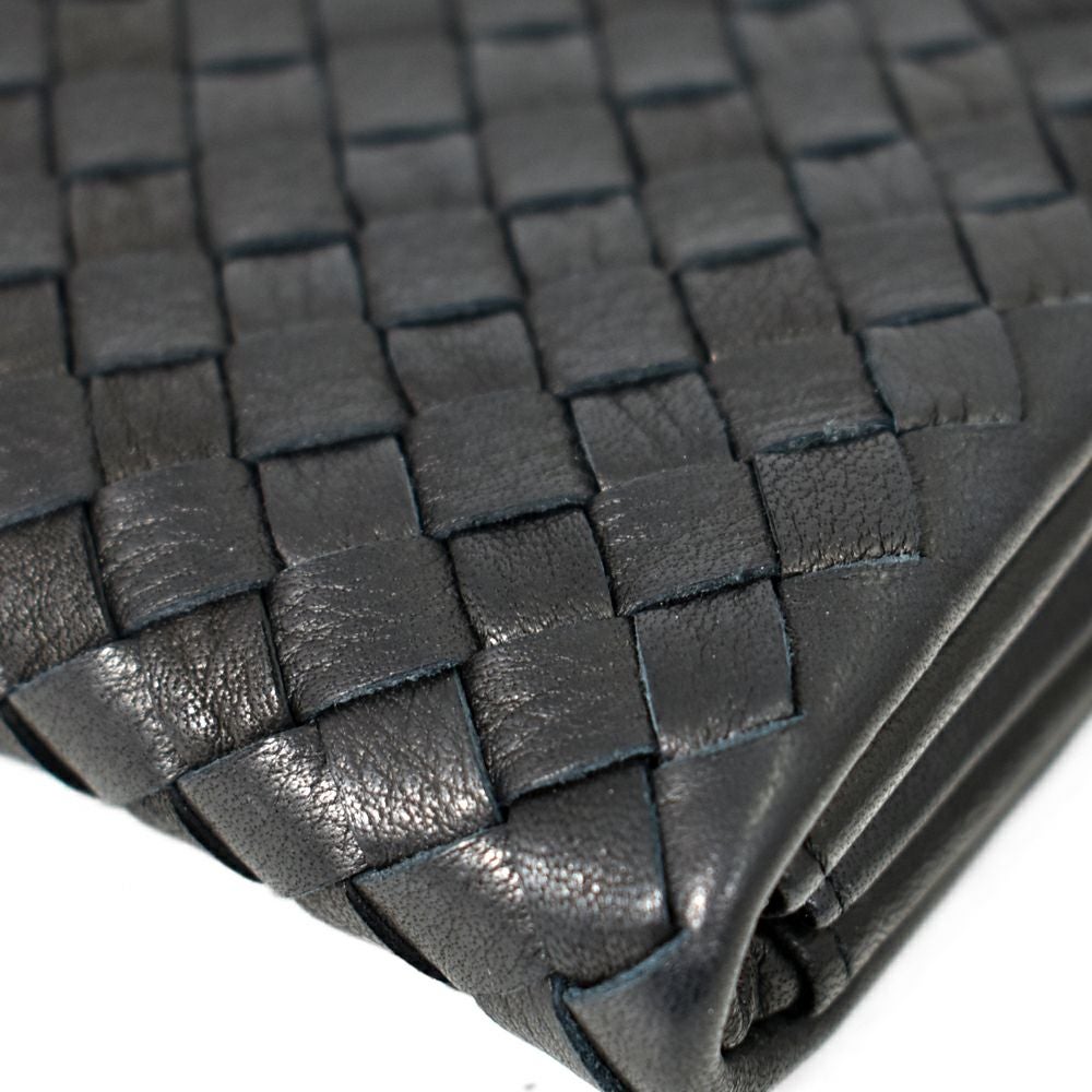 Ain Soph 黒 レザー 二つ折り財布 アインソフ (Ain Soph) メッシュ 二つ折り財布 革財布 黒 ギフト