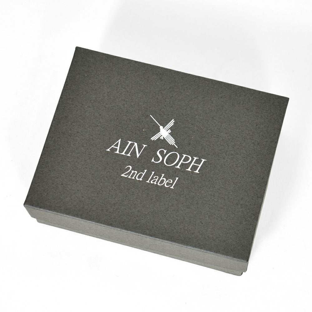 Ain Soph 黒 レザー 二つ折り財布 アインソフ (Ain Soph) メッシュ 二つ折り財布 革財布 黒 ギフト