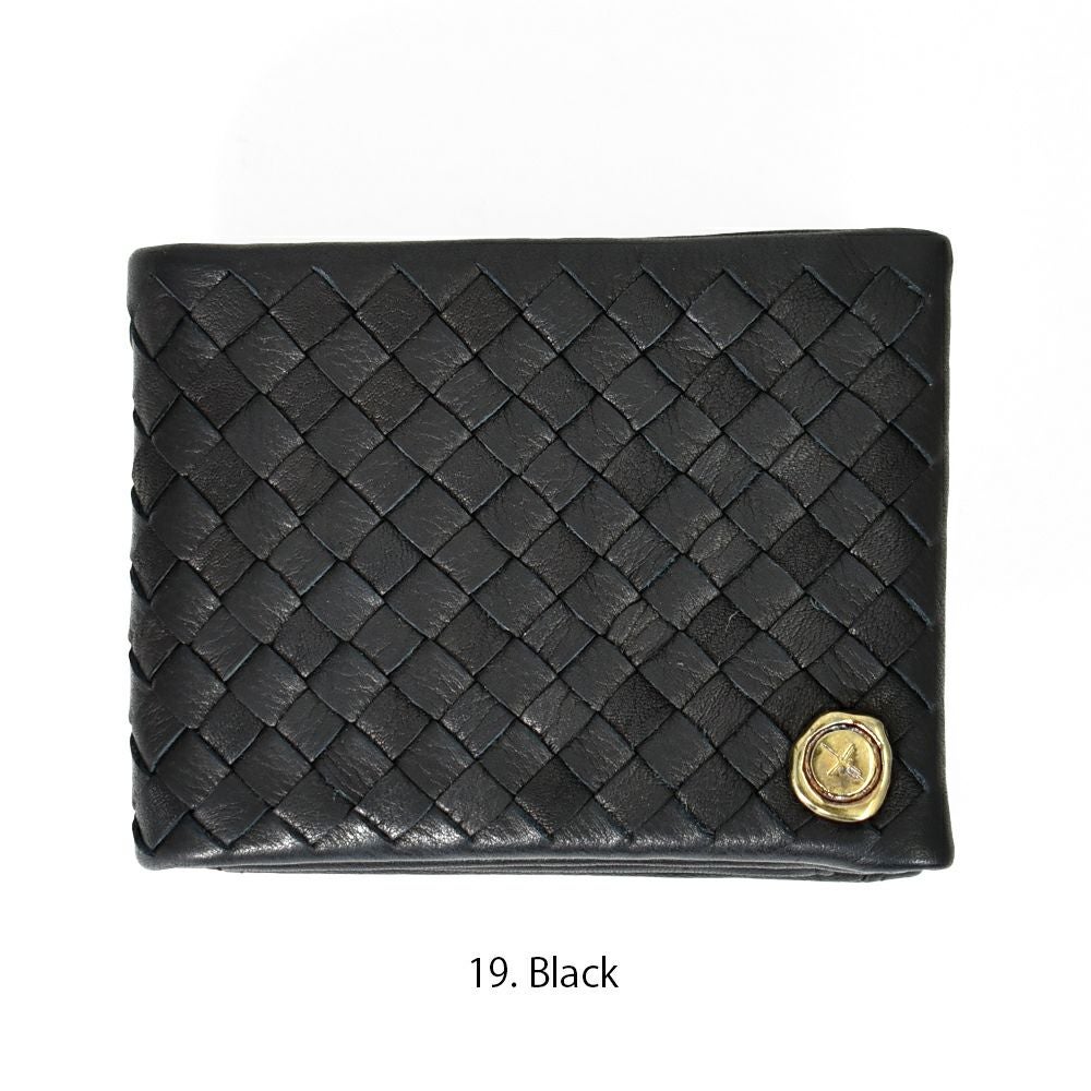 アインソフ (Ain Soph) メッシュ 二つ折り財布 革財布 黒 ギフト
