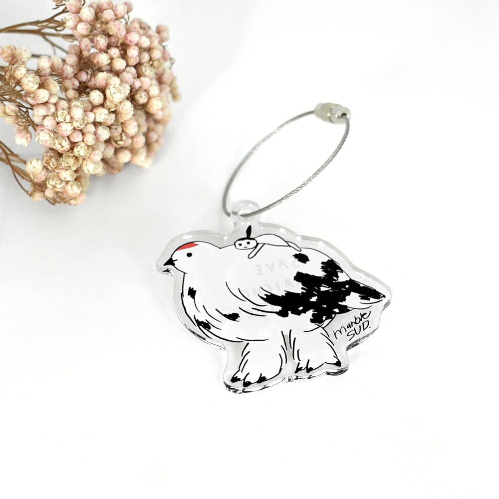 マーブルシュッド (marble SUD) raicho キーホルダー エビスミナミちゃん×ライチョウ ライチョウ保護スクラムプロジェクト 長野県 09EF999236