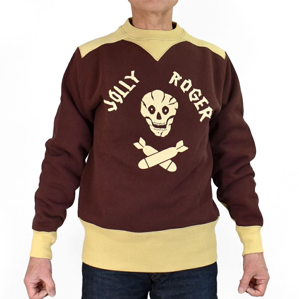 フリーホイーラーズ (FREEWHEELERS) -USAAF 90TH BG 320TH BSQ JOLLY ROGER- ATHLETIC SWEAT SHIRT 1920~1930s COMFORTABLE RIB KNIT TRIMMED SWEAT SHIRT 長袖トレーナー プリントスウェットシャツ 2434011
