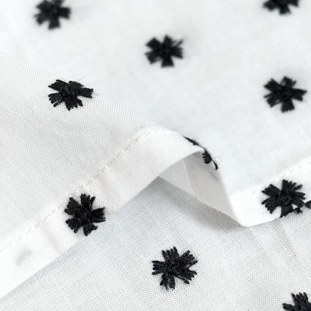 ポンデシャロン (PONT DE CHALONS) 刺繡バンドカラーBL 小花モチーフ 刺繍 ブラウス シャツ 22480311