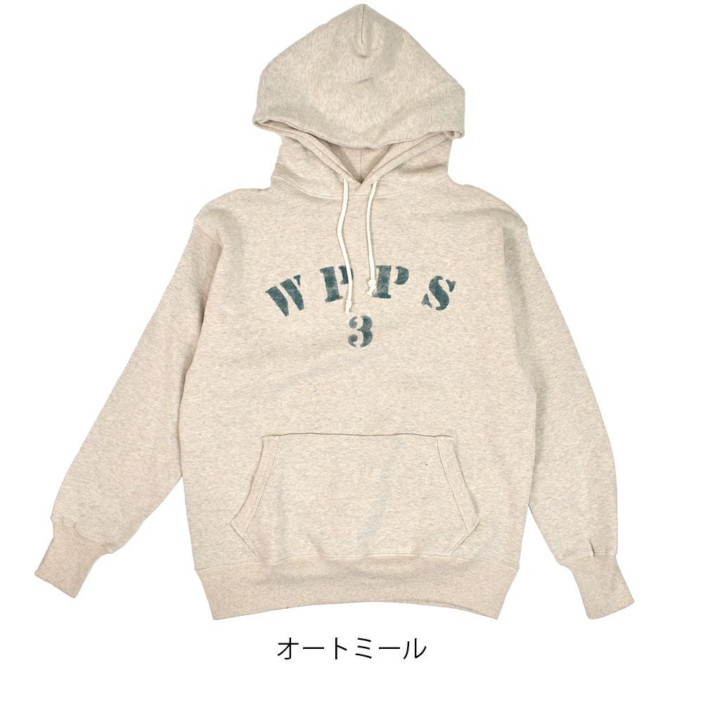ウエアハウス (WAREHOUSE) Lot 450 2本針フード WPPS 長袖プリントスウェットパーカー 450 オートミール