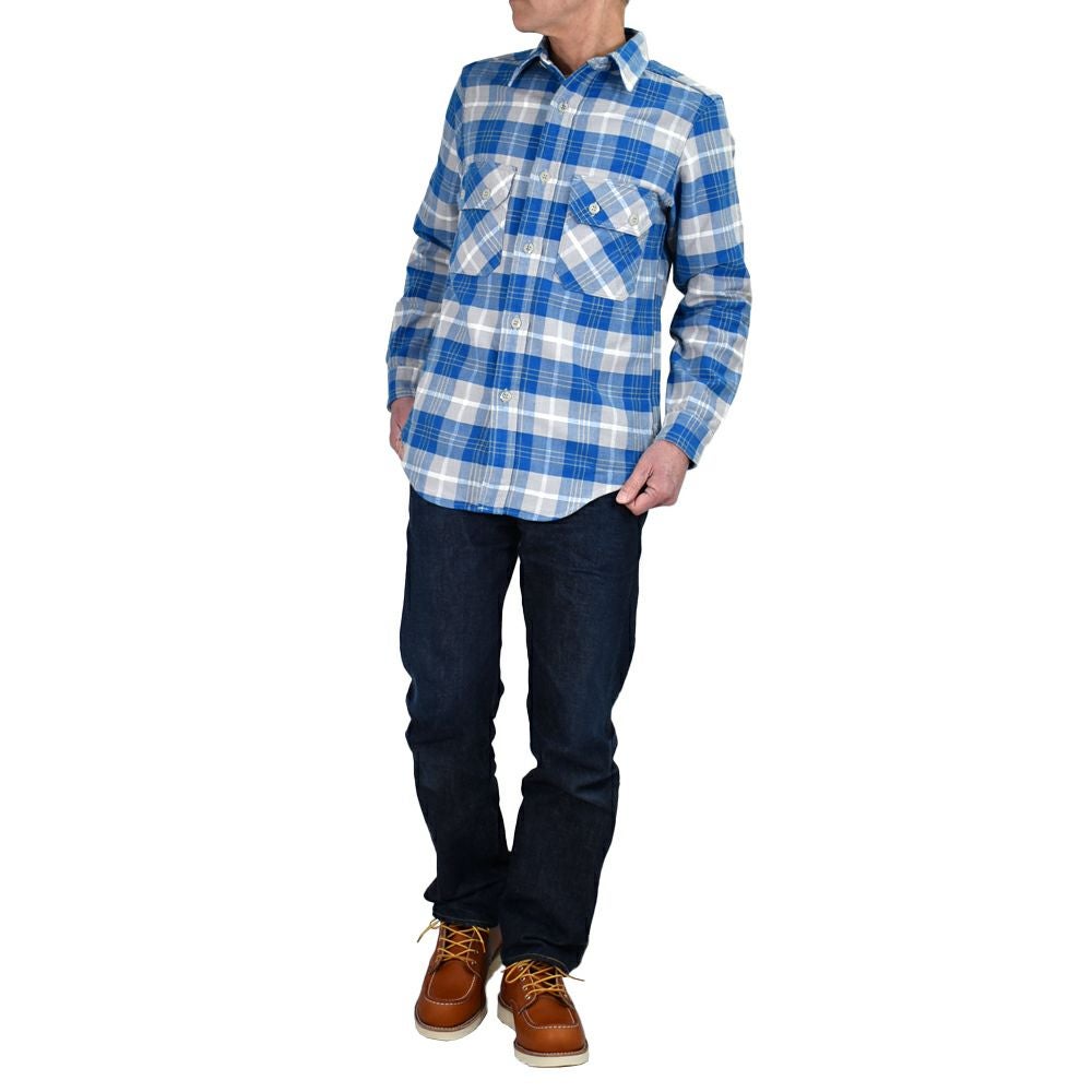 フリーホイーラーズ (FREEWHEELERS) -NOMAD- WORK SHIRT 1950s STYLE WORK CLOTHING 長袖チェックネルシャツ 2433001