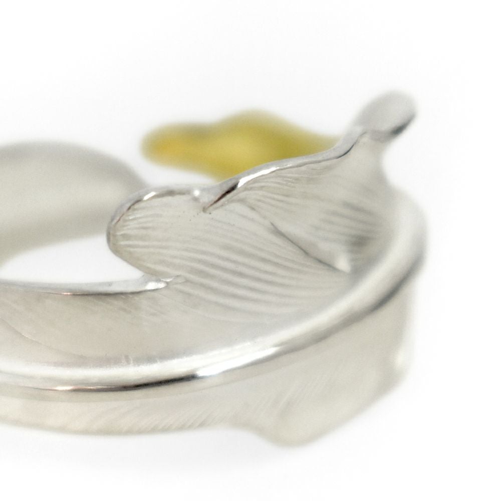 ラリースミス (LARRY SMITH) EAGLE HEAD KAZEKIRI FEATHER RING No. 23 (18K GOLD ACCENT) リング 指輪 シルバーアクセサリー EFRG-0023