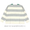 マオメイド (MAOMADE) みなさまおなじみ 配色 ガゼット しましま プルオーバー 長袖コットンニット プルオーバー 511106 811.オートミール×オフホワイト/グリーン