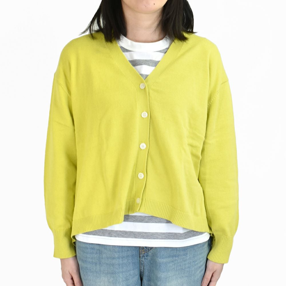 マオメイド (MAOMADE) BACK スリット ほんのり Aライン Vネック カーディガン コットンカーディガン 511108