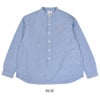 ダントン (DANTON) WOMEN'S OXFORD BAND COLLAR SHIRT PLAIN コットンノーカラー長袖シャツ バンドカラーシャツ DT-B0279SOX BLUE
