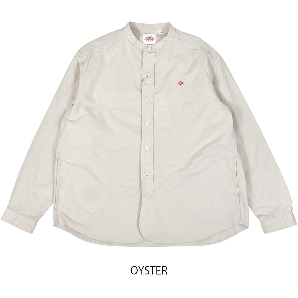 ダントン (DANTON) WOMEN'S OXFORD BAND COLLAR SHIRT PLAIN コットンノーカラー長袖シャツ バンドカラーシャツ DT-B0279SOX OYSTER
