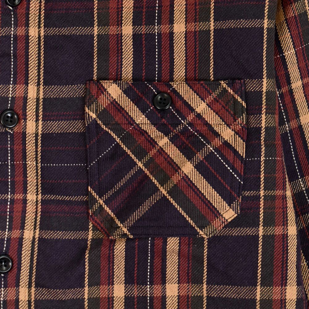 デラックスウエア (DELUXEWARE) JAPAN ANTIQUE COLOR 長袖チェックヘビーネルシャツ HV-55