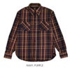 デラックスウエア (DELUXEWARE) JAPAN ANTIQUE COLOR 長袖チェックヘビーネルシャツ HV-55 NAVY.PURPLE