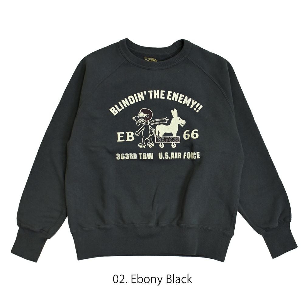 コリンボ (COLIMBO) LAGERGELD SWEAT RAGLAN SWEAT -EB-66 =BLINDIN' THE ENEMY=- ラガーフェルドラグランスウェット 長袖プリントスウェットシャツ ラグランスリーブスウェットシャツ ZA-0405 02.Ebony Black