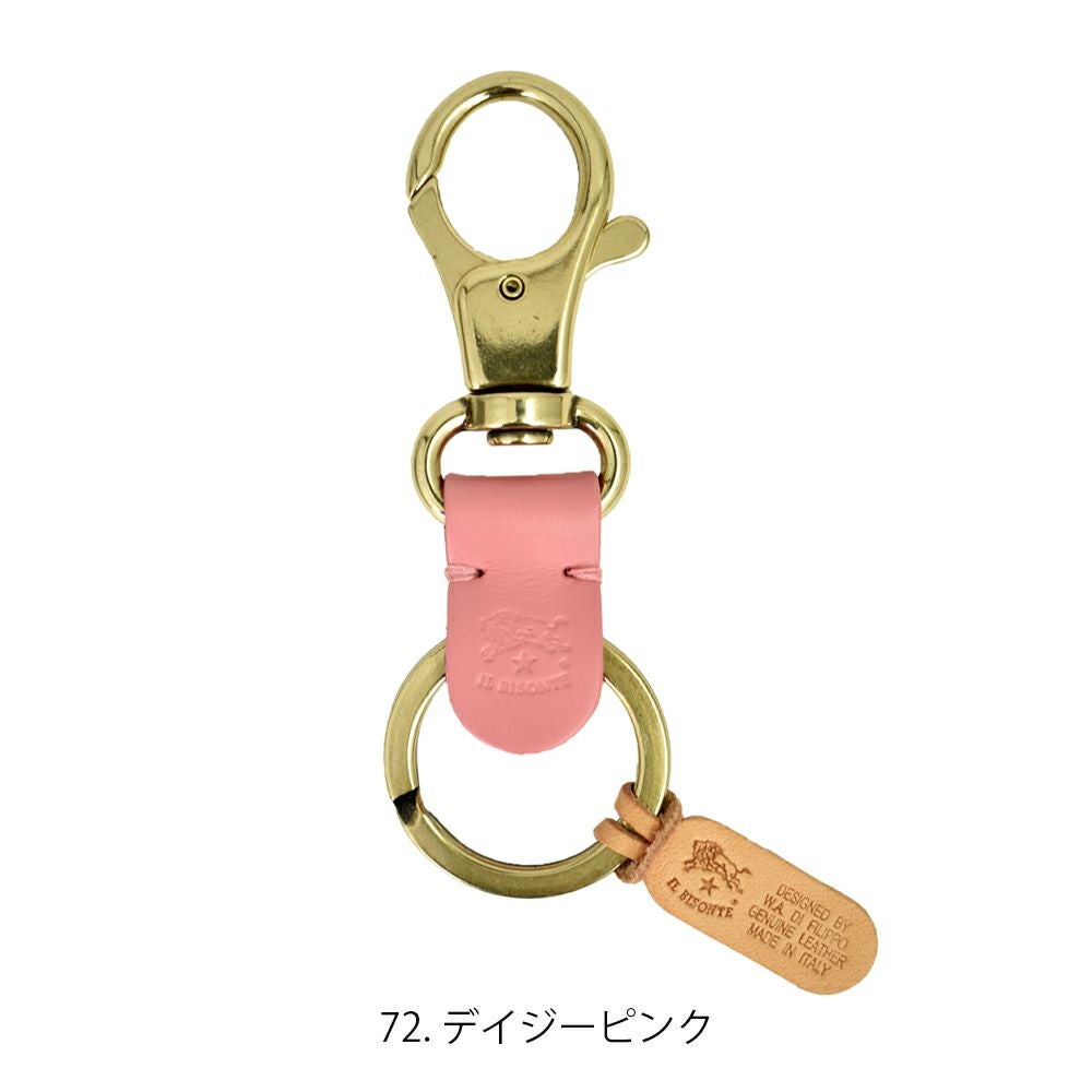 イルビゾンテ (IL BISONTE) キーリング 限定カラー レザーフックキーホルダー 54252-3-05951 54252305951 72.デイジーピンク