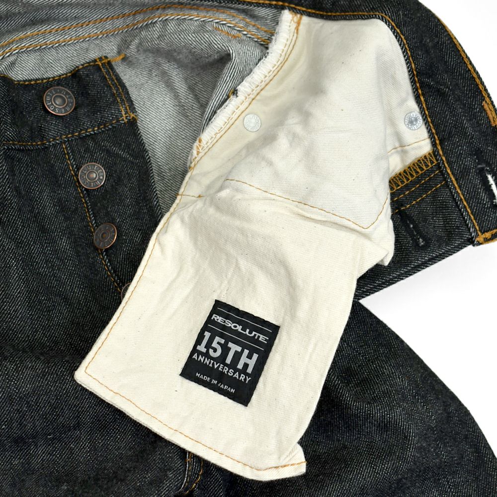 リゾルト (RESOLUTE) GB710 15thブラックモデル ブラックジーンズ ワンウォッシュ スリムストレート デニムパンツ 15周年