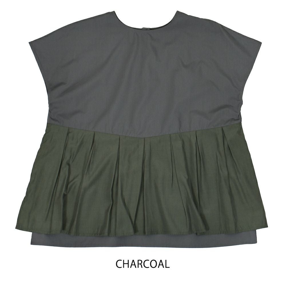 ケレン(KELEN) -UTA- 2WAY TUCK DESIGN TOPS 半袖シャツ ブラウス LKL25HBL2208 CHARCOAL