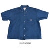ダントン (DANTON) WOMEN'S DOT BUTTON B.D. SHORT SHIRT S/S 半袖デニムシャツ ブラウス DT-B0336DUG LIGHT INDIGO