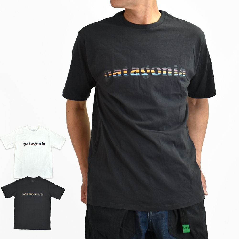 パタゴニア(PATAGONIA)メンズ '73 テキスト ロゴ オーガニック Tシャツ Men's '73 Text Logo Organic T-Shirt 半袖プリントTシャツ 37776