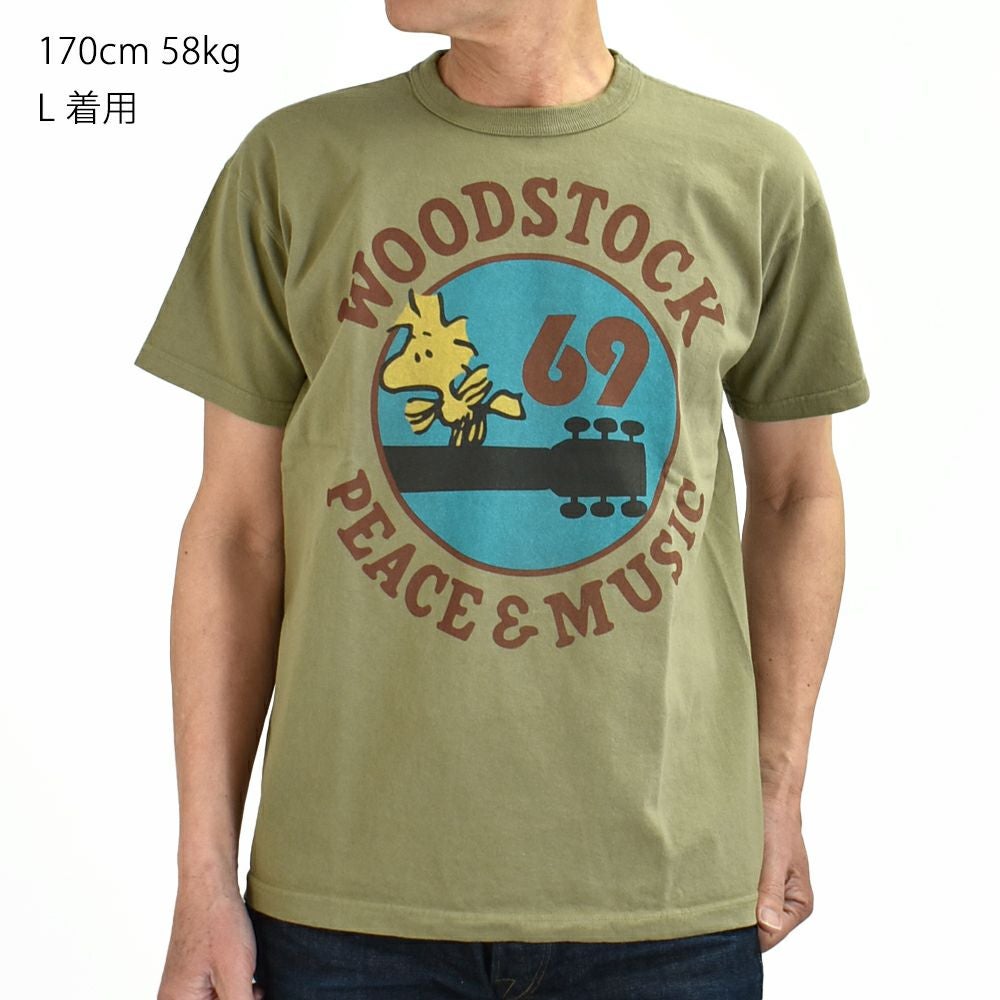 トイズマッコイ (TOYS McCOY) SNOOPY TEE WOODSTOCK 69 -PEACE & MUSIC.- 半袖プリントTシャツ PEANUTS TMC2521