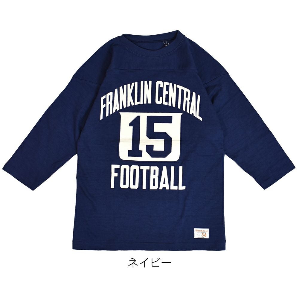 ウエアハウス (WAREHOUSE) Lot 4063 7分袖フットボールT FRANKLIN CENTRAL プリントTシャツ ロンT 4063 ネイビー