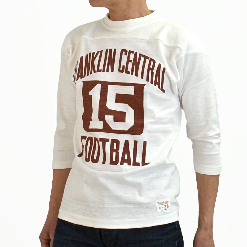 ウエアハウス (WAREHOUSE) Lot 4063 7分袖フットボールT FRANKLIN CENTRAL プリントTシャツ ロンT 4063