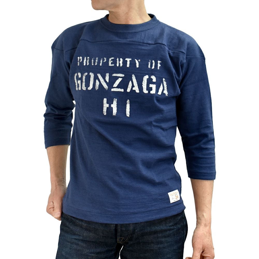 雰囲気抜群 ウエアハウス スカル柄 7分袖Tシャツ サイズ40 2枚セット ウエアハウス (WAREHOUSE) Lot 4063 7分袖フットボールT GONZAGA HI
