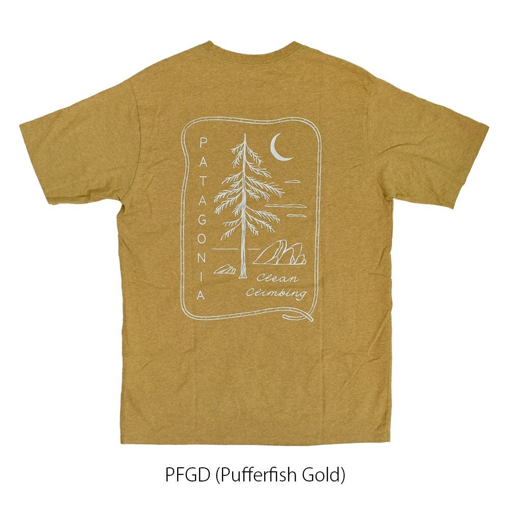 パタゴニア (PATAGONIA) メンズ クリーンクライム ルーツ レスポンシビリティー M's Clean Climb Roots Responsibili-Tee 半袖プリントTシャツ 37795 PFGD(Pufferfish Gold)