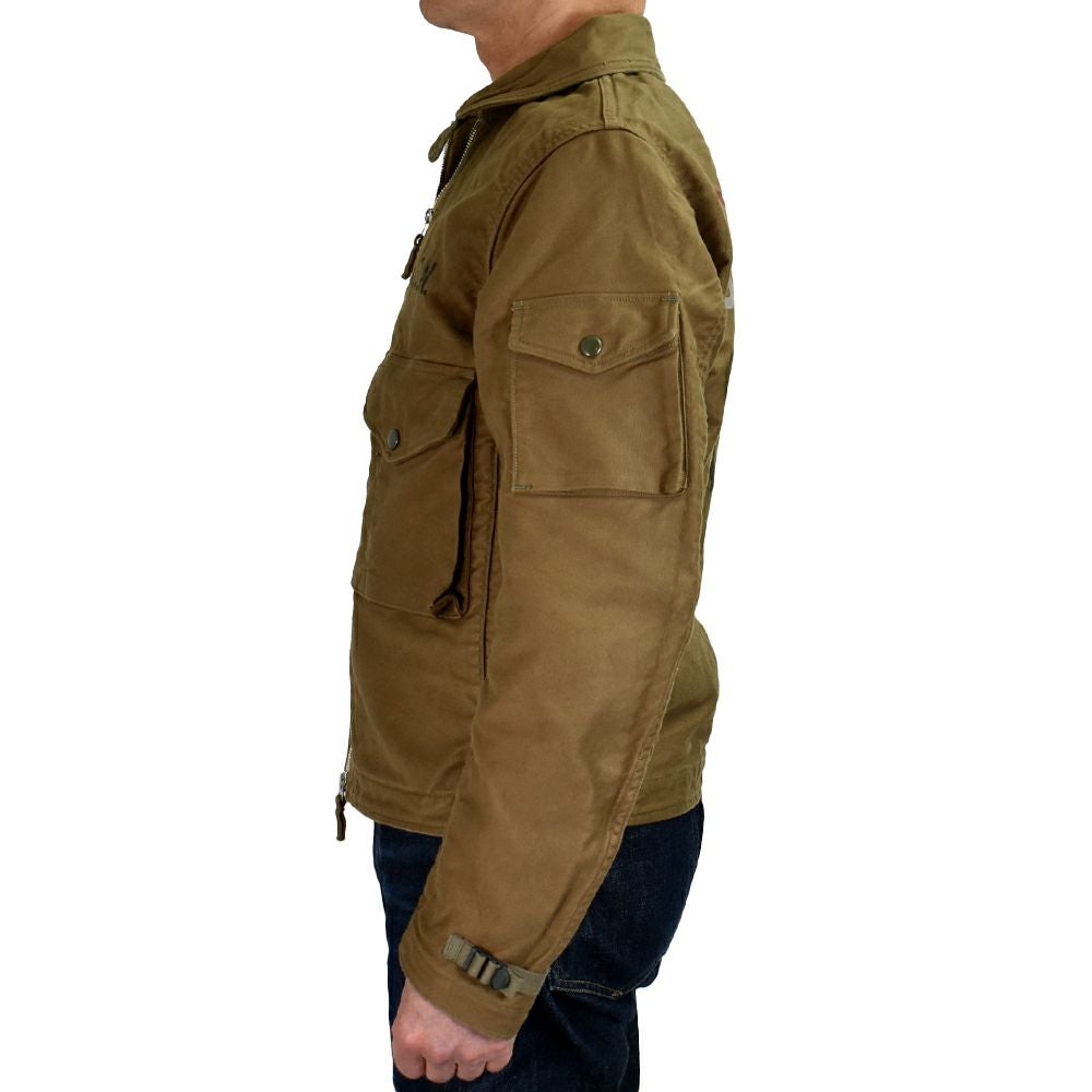 フリーホイーラーズ (FREEWHEELERS) -GILMORE OIL- S-8 AVIATORS' JACKET 1930~1940s MILITARY & MOTOR CULTURE IMAGE CUSTOM JACKET Original High Density Jungle Cloth SEPIA BROWN ミリタリージャケット ライトアウター コート カスタム 2521007