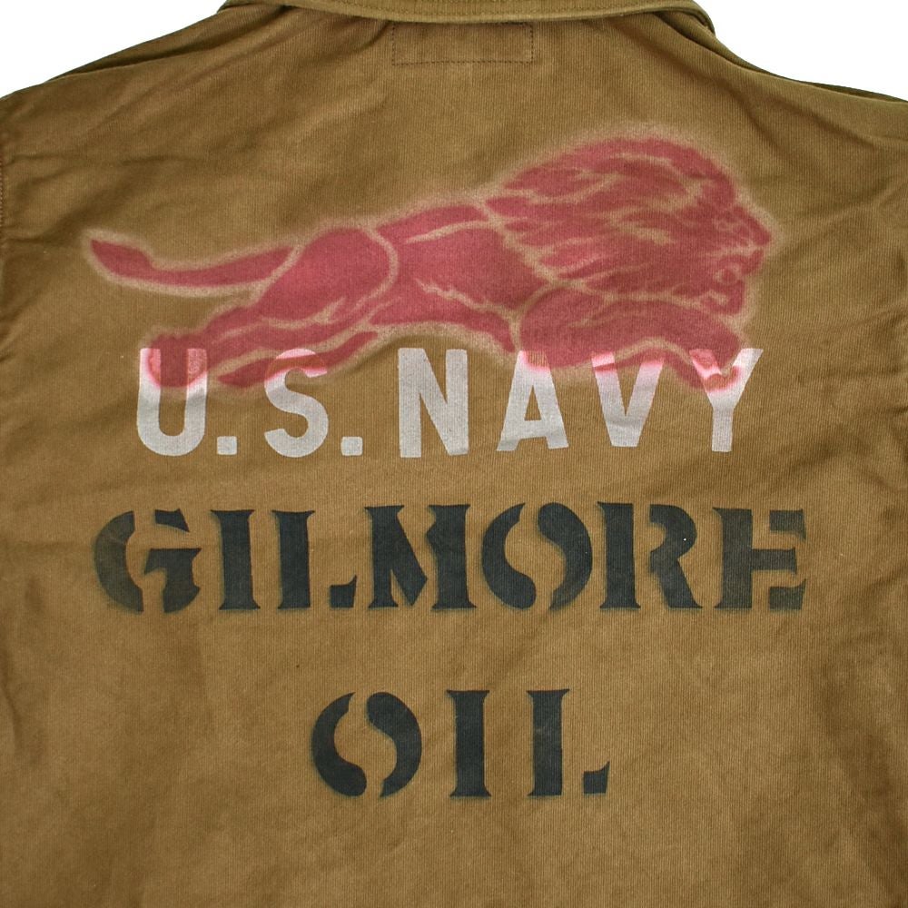 フリーホイーラーズ (FREEWHEELERS) -GILMORE OIL- S-8 AVIATORS' JACKET 1930~1940s MILITARY & MOTOR CULTURE IMAGE CUSTOM JACKET Original High Density Jungle Cloth SEPIA BROWN ミリタリージャケット ライトアウター コート カスタム 2521007