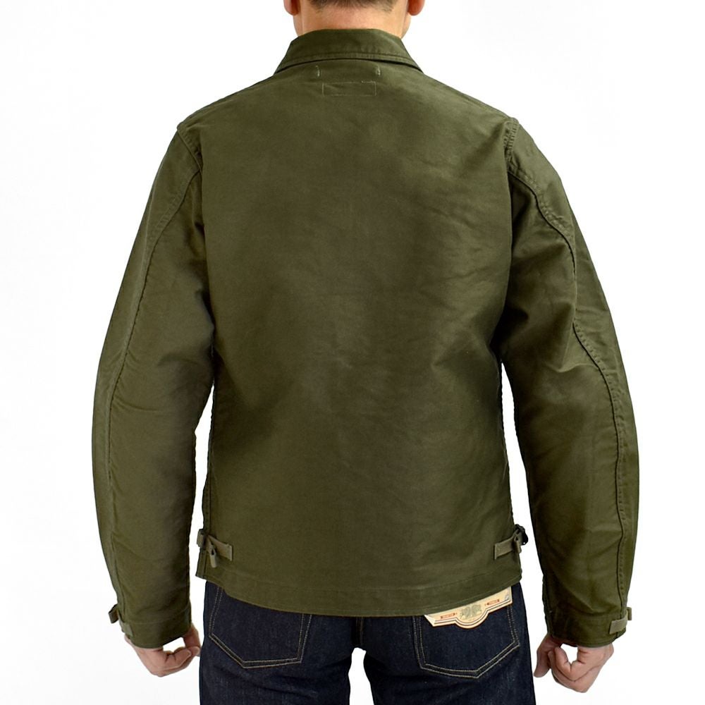 フリーホイーラーズ (FREEWHEELERS) -DECK WORKER JACKET- 1940~1950s U.S.NAVY MILITARY IMAGE CLOTHING Origibal High Density Jungle Cloth DARK KHAKI GREEN デッキワークジャケット ライトアウター 2521010