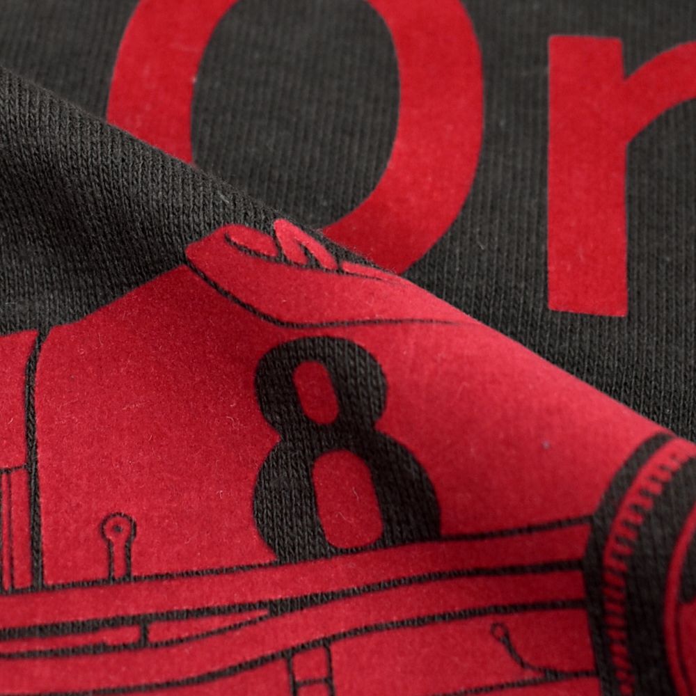 フリーホイーラーズ (FREEWHEELERS) -Mal Ord- Vintage Style Medium Weight Jersey JET BLACK 半袖プリントTシャツ フロッキープリント 2525016