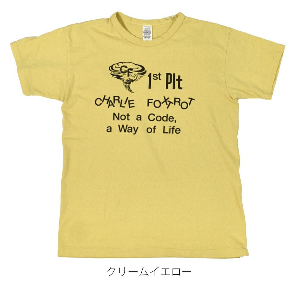 ウエアハウス (WAREHOUSE) Lot 4064 CF 1ST PLT 半袖プリントTシャツ セコハン 4064 クリームイエロー